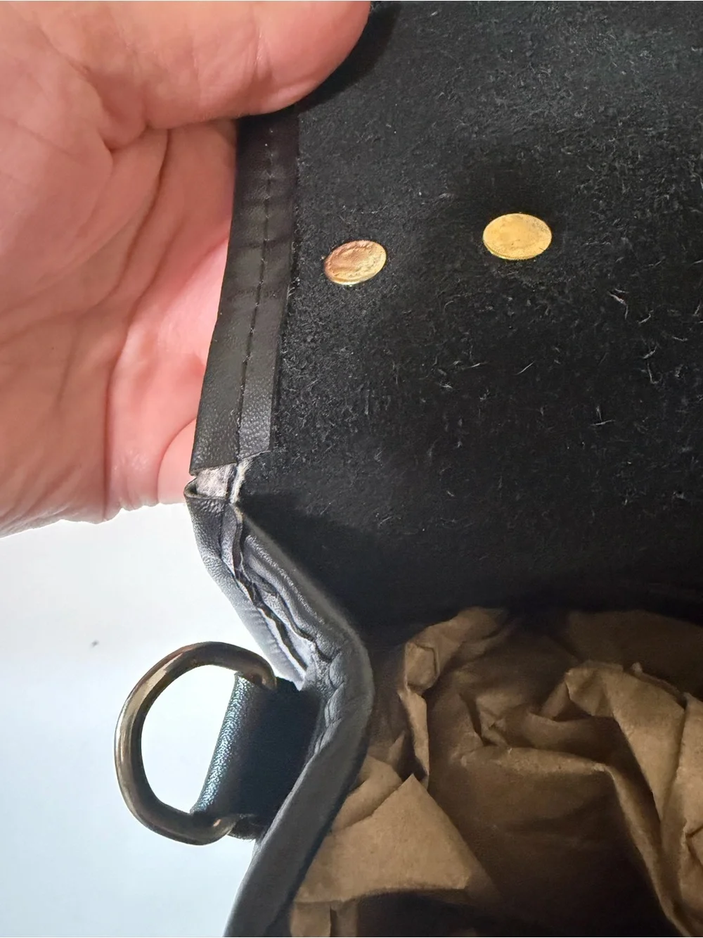 Vintage Coach Black Leather Pocket Bag - Made in the USA